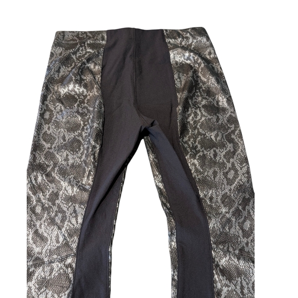 Luxury Snake Print Genuine Leather Front Pants - Gray & Black - Size XL - Picture 4 of 8